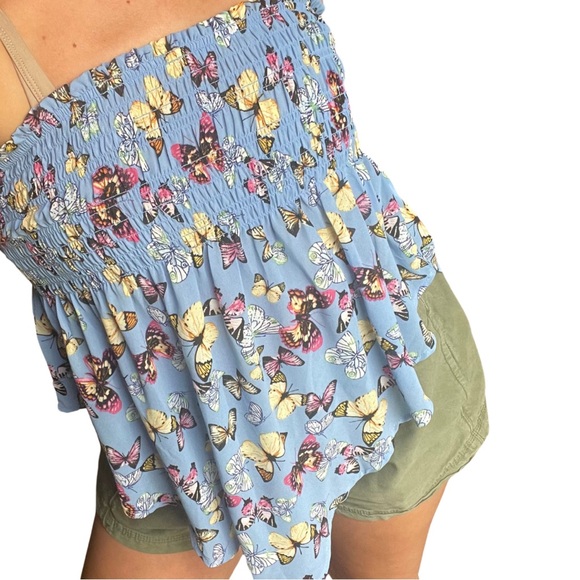 Wild Fable Blue Butterfly Tube Top - Picture 4 of 6